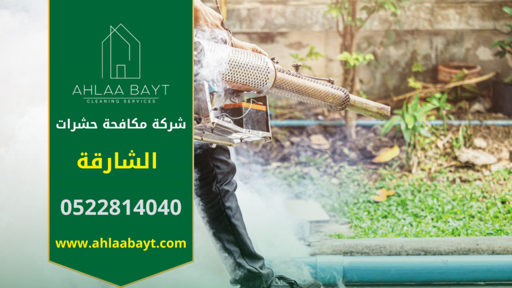 صورة فريق يعمل في شركة مكافحة حشرات في الشارقة وهو ينفذ معالجة داخل منزل باستخدام معدات رش حديثة.