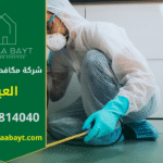 صورة توضح فريق محترف من شركة مكافحة حشرات في العين يستخدم معدات حديثة لرش المبيدات داخل منزل لضمان القضاء على الحشرات بشكل آمن وفعال.